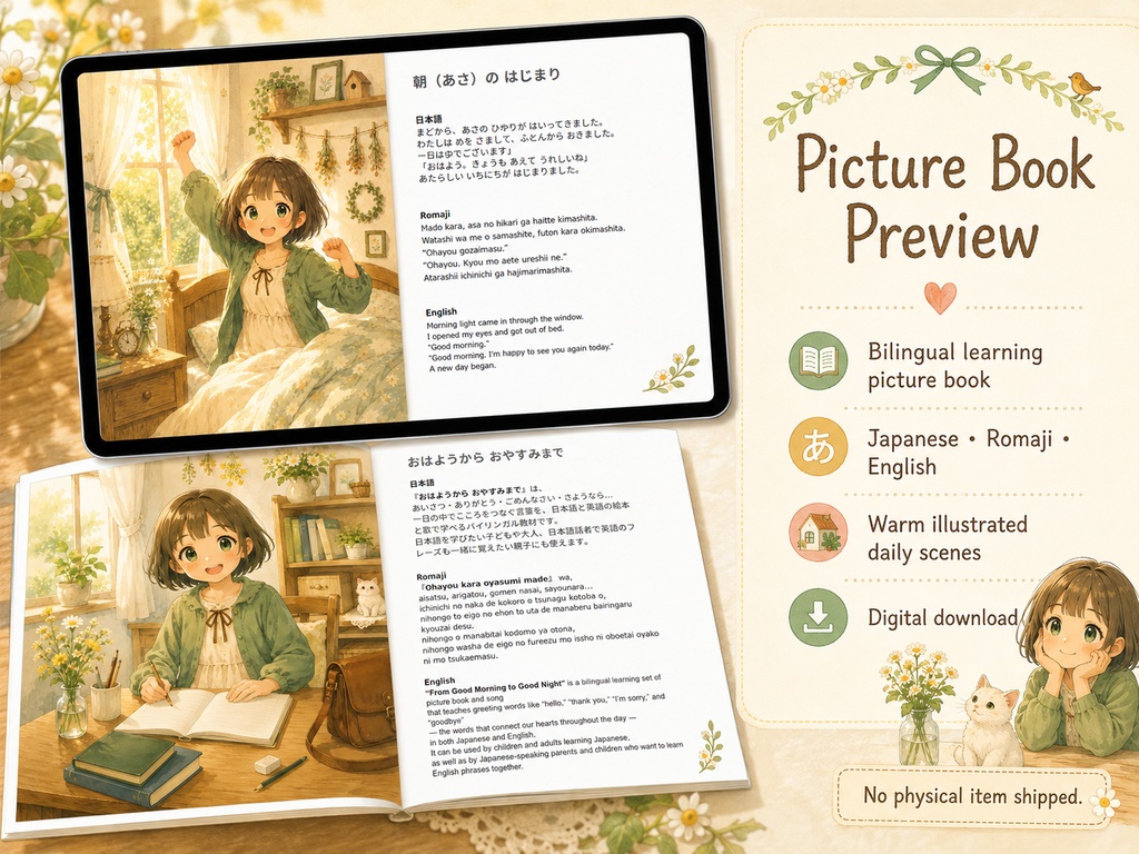Japanese Learning Bundle for Kids: Bilingual Picture Book, Songs & Romaji PDF