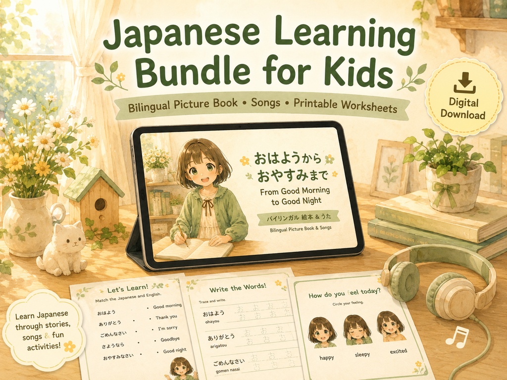 Japanese Learning Bundle for Kids: Bilingual Picture Book, Songs & Romaji PDF