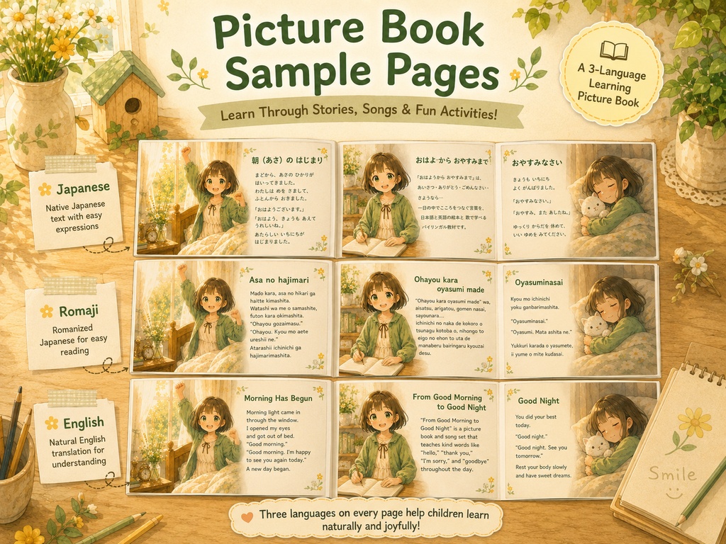 Japanese Learning Bundle for Kids: Bilingual Picture Book, Songs & Romaji PDF
