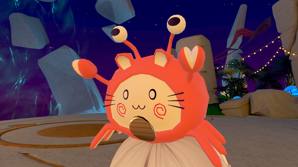 【無料】すべすべねこがに【３Dモデル】