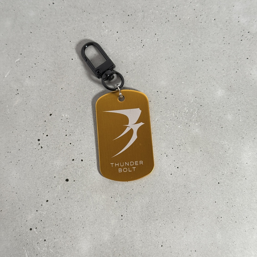THUNDER BOLT V2 LOGO DOGTAG KEY CHARM ORANGE