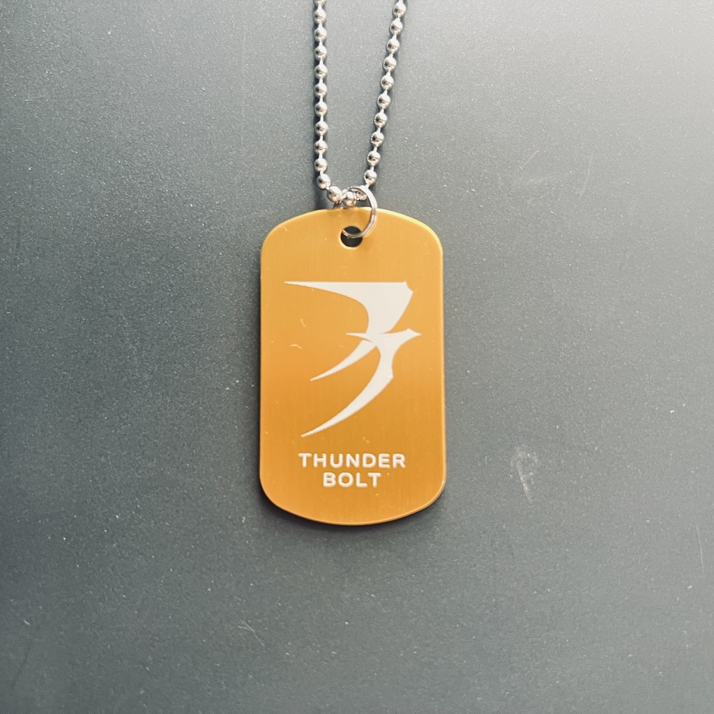 THUNDER BOLT V3 LOGO DOGTAG KEY CHARM ORANGE