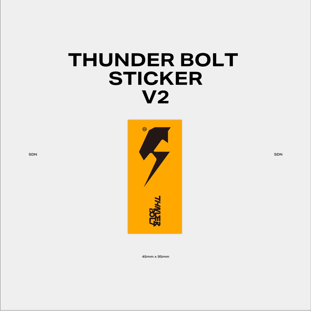 THUNDER BOLT LOGO STICKER x2