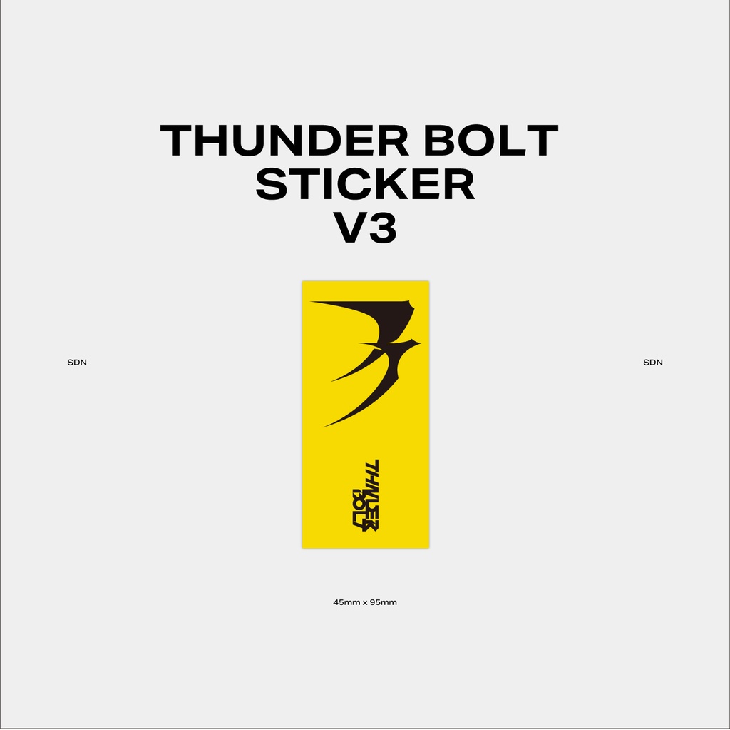 THUNDER BOLT LOGO STICKER x2