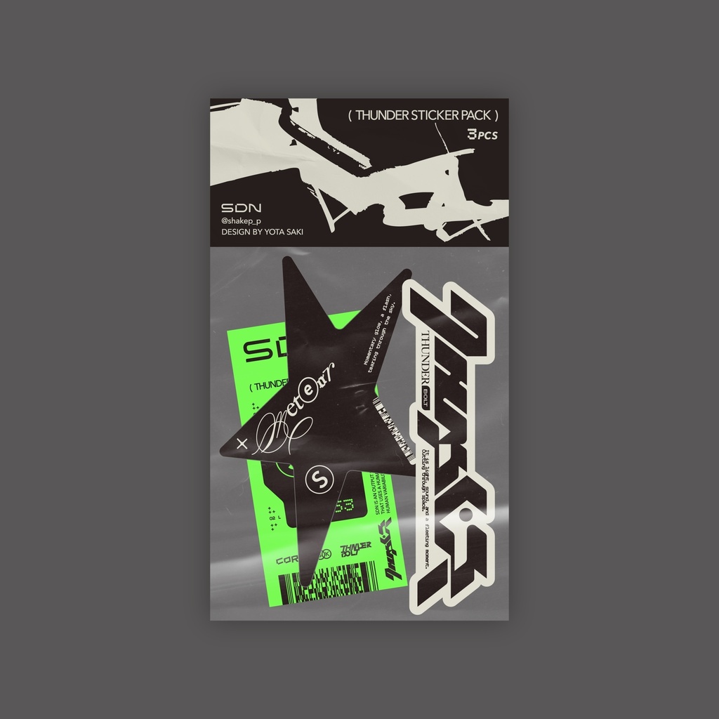 THUNDER STICKER SET 3pcs