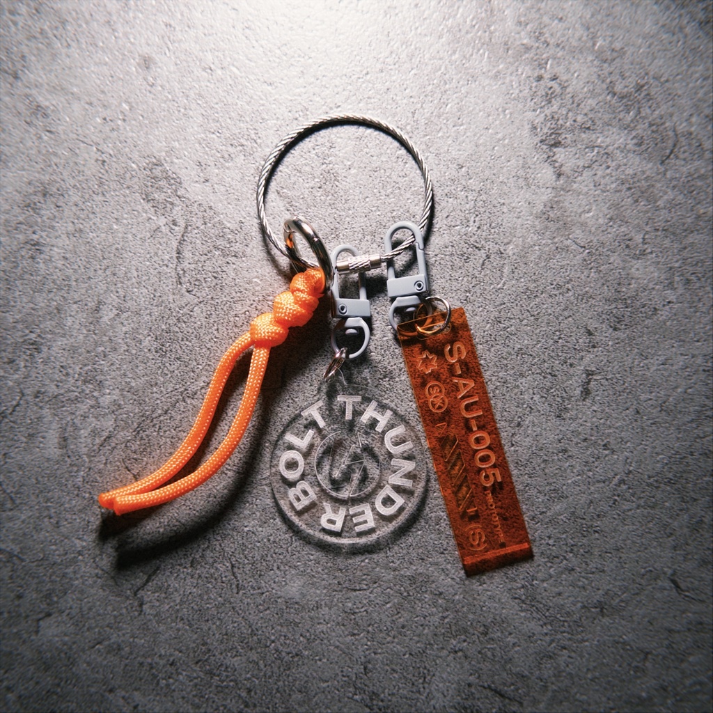 THUNDERBOLT ACRYLIC KEY CHAIN SET　(CLEAR ORANGE)