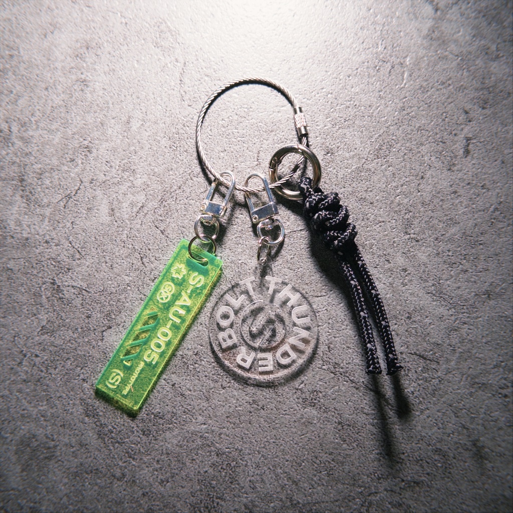 THUNDERBOLT ACRYLIC KEY CHAIN SET　(NEON YELLOW)