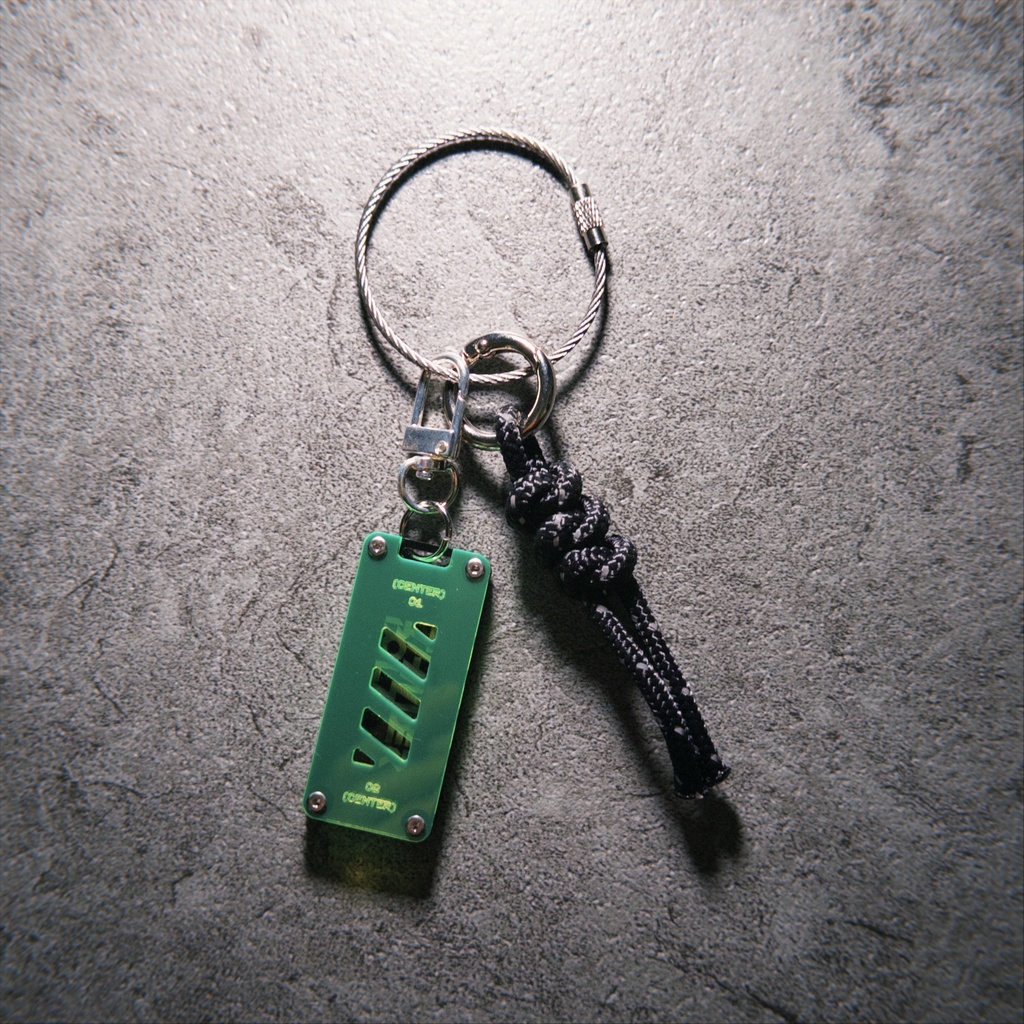 THUNDERBOLT 2LAYER ACRYLIC KEY CHAIN SET　(NEON YELLOW)