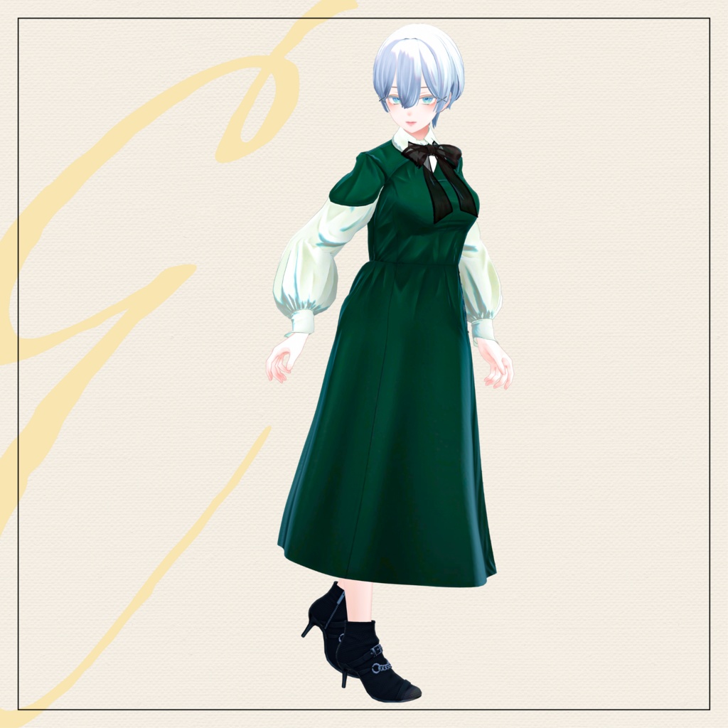 【セミ対応衣装】ホックワンピース【3D衣装】