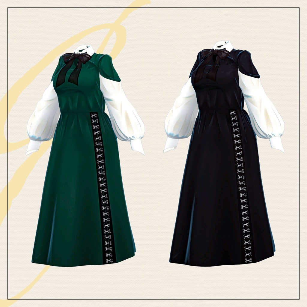 【セミ対応衣装】ホックワンピース【3D衣装】