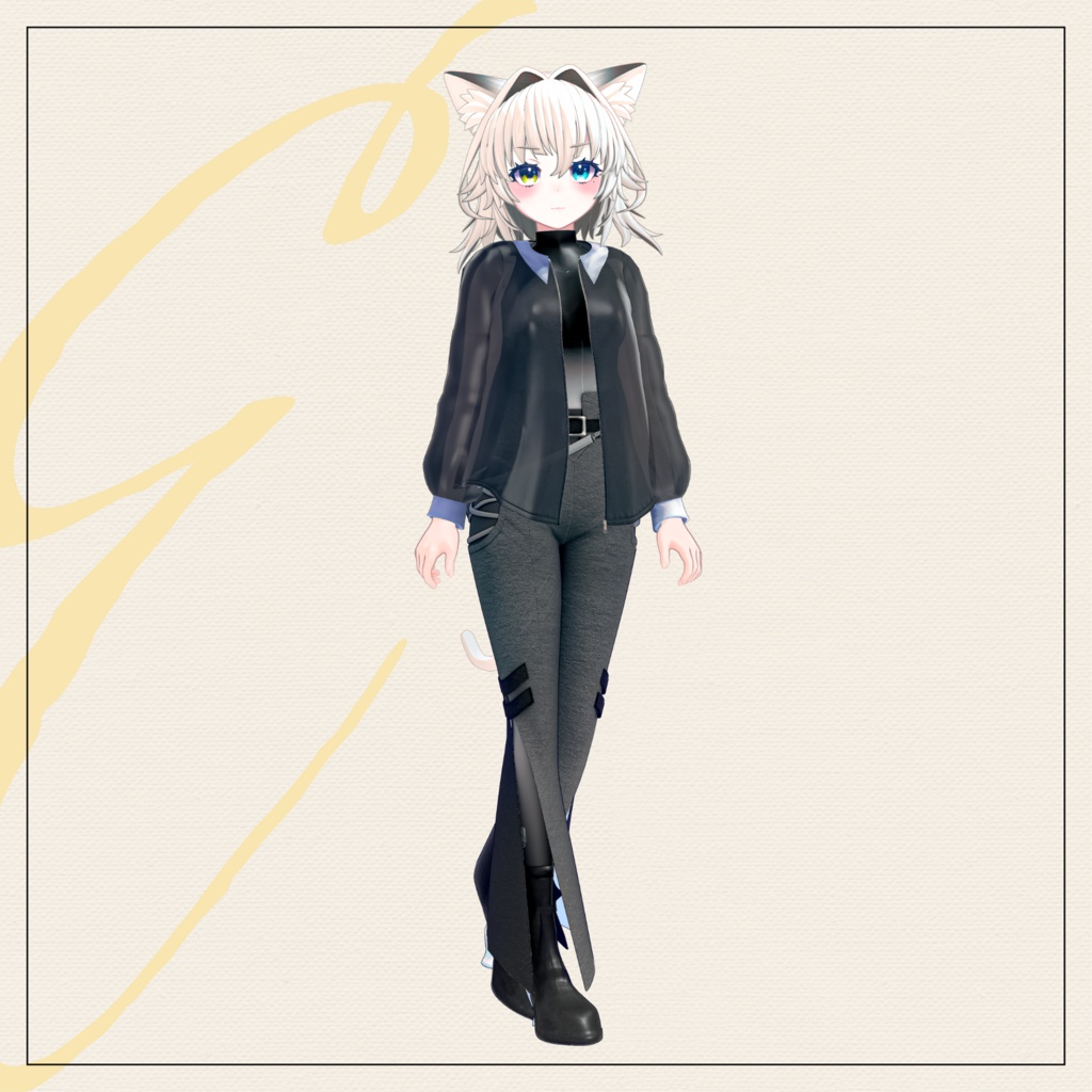 【セミ対応衣装】透け感アウター【3D衣装】