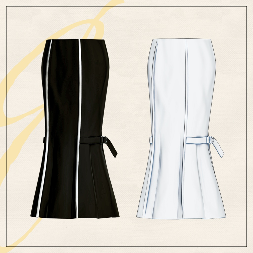 【セミ対応衣装】マーメイドスカート(ボトムス)【3D衣装】