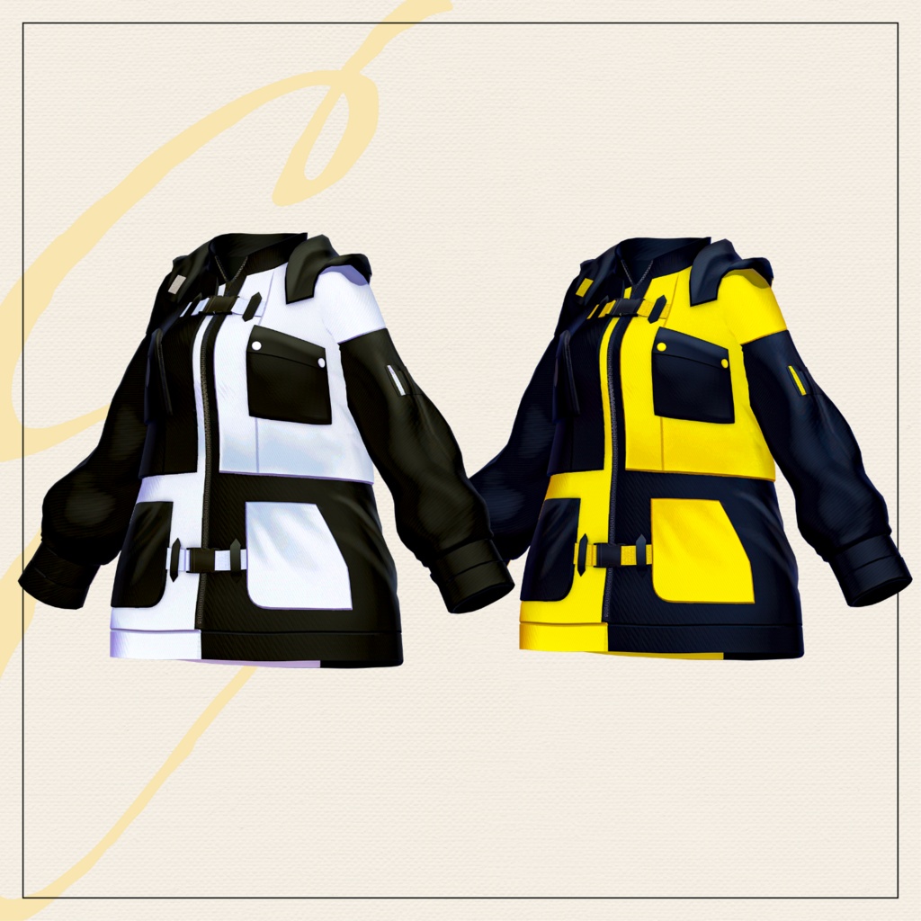 【セミ対応衣装】リュック付きミリタリーアウター【3D衣装】