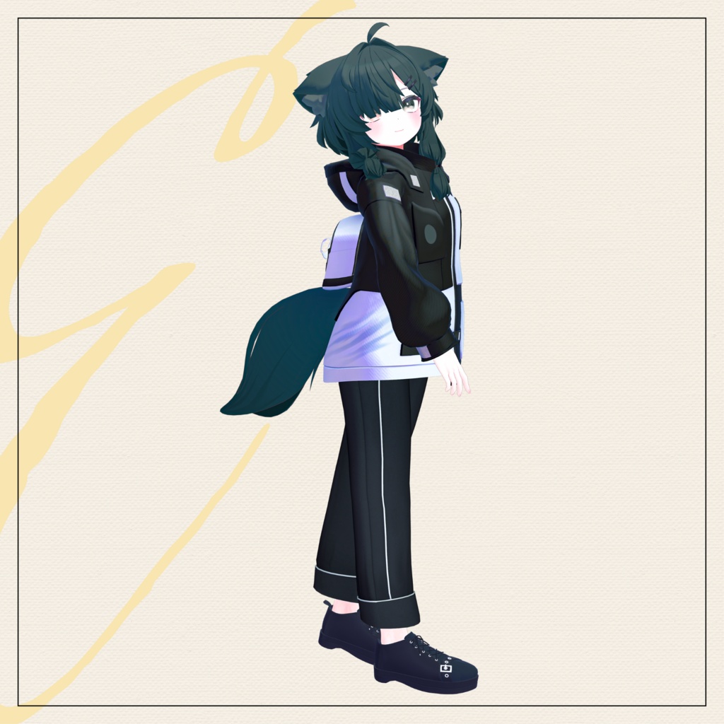 【セミ対応衣装】リュック付きミリタリーアウター【3D衣装】