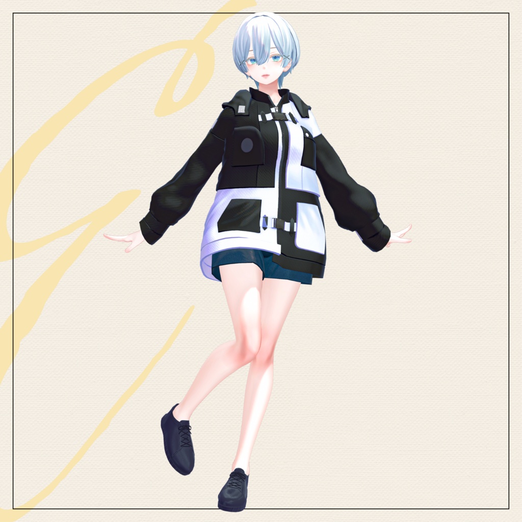 【セミ対応衣装】レザースニーク(シューズ)【3D衣装】