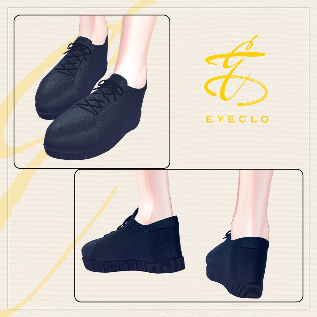 【セミ対応衣装】レザースニーク(シューズ)【3D衣装】