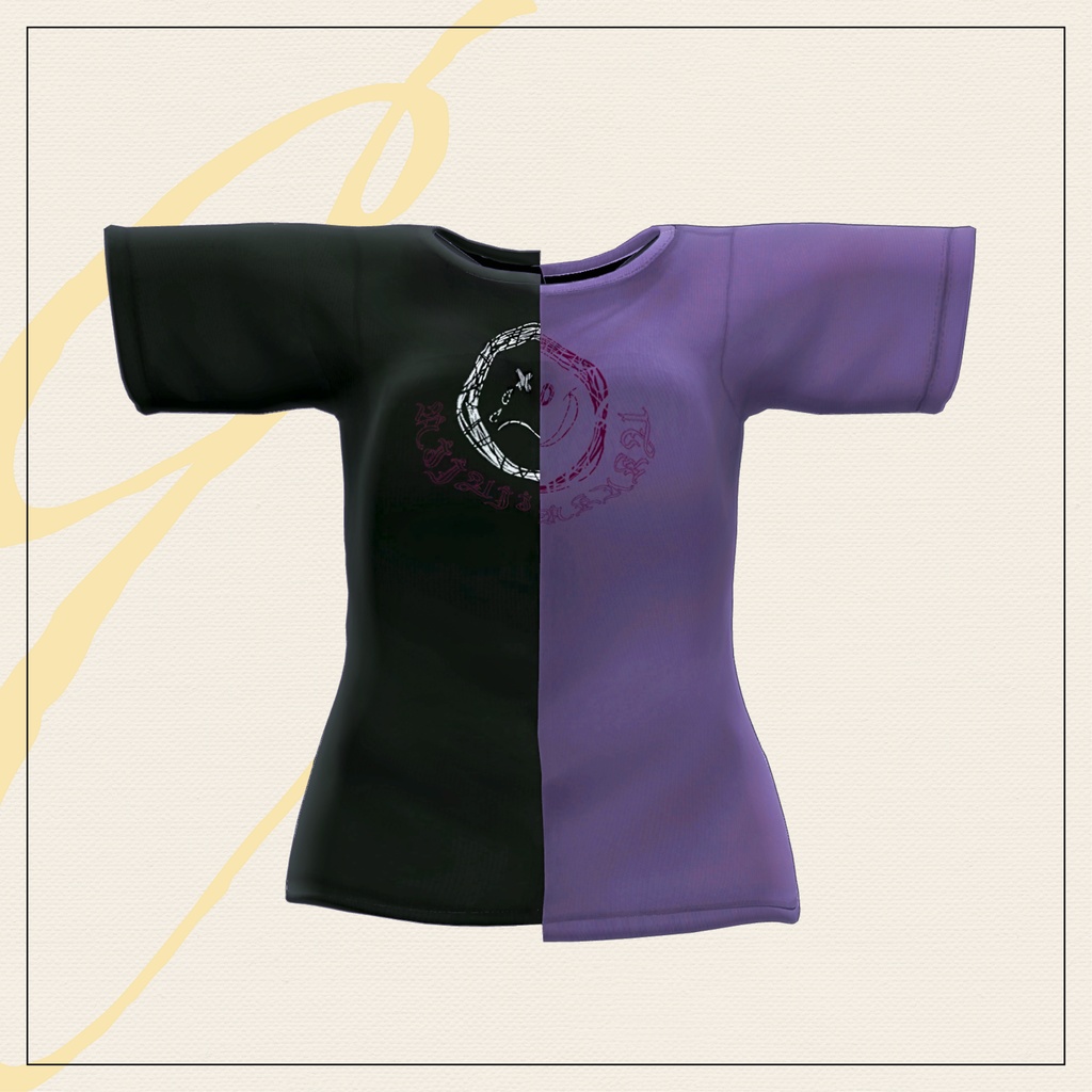 【セミ対応衣装】二重人格カットソー(インナー)【3D衣装】