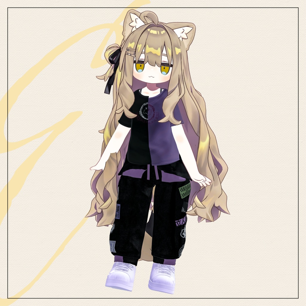 【セミ対応衣装】二重人格カットソー(インナー)【3D衣装】