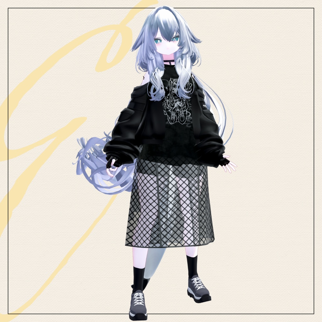 【セミ対応衣装】シアーレイヤードスカート(ボトムス)【3D衣装】