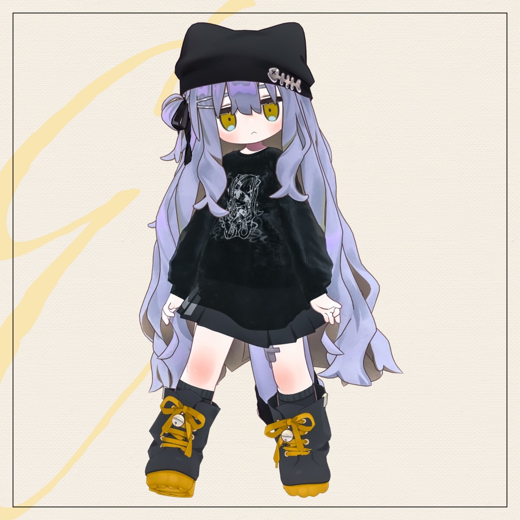 【セミ対応衣装】レイヤード メンヘラ長袖Tシャツ(インナー)【3D衣装】