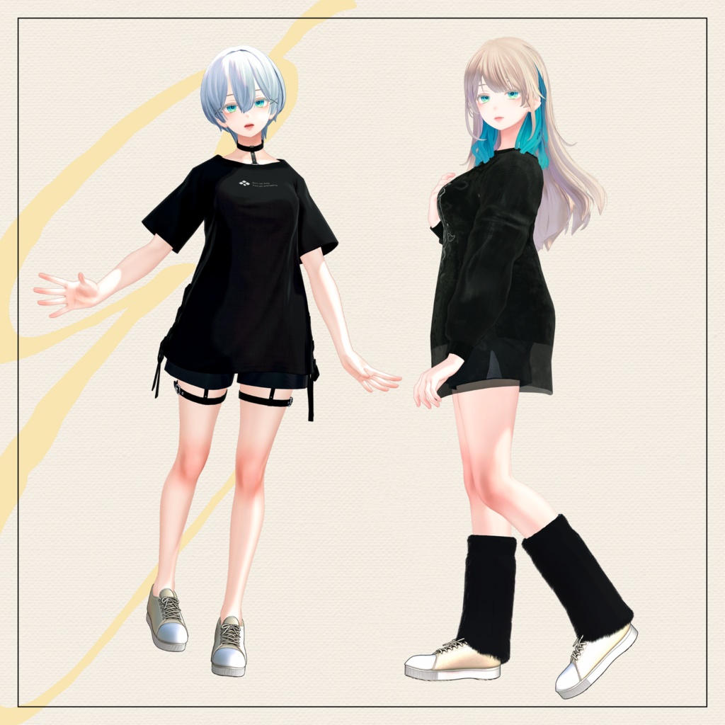 【セミ対応衣装】シンプルキャンバススニーカー(シューズ)【3D衣装】