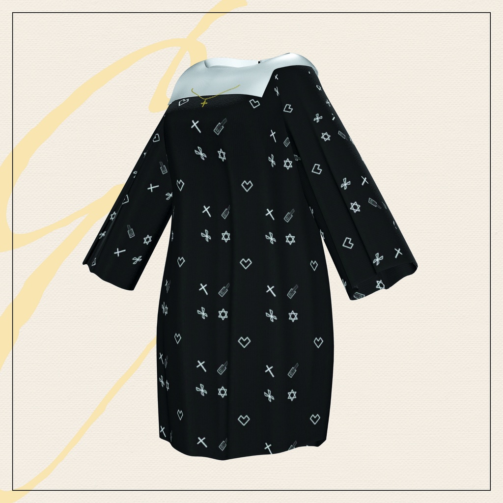 【セミ対応衣装】セーラーカラー総柄ビッグTシャツ(アウター)【3D衣装】