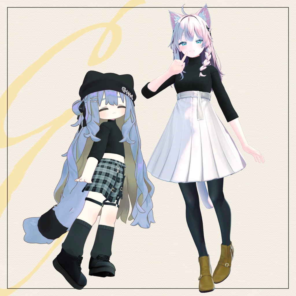 【セミ対応衣装】エボニータートルニット(インナー)【3D衣装】