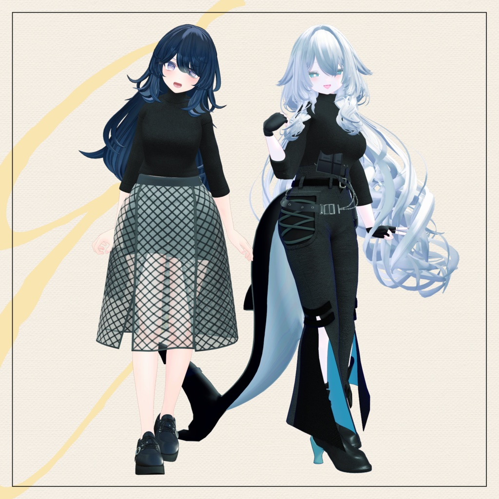 【セミ対応衣装】エボニータートルニット(インナー)【3D衣装】