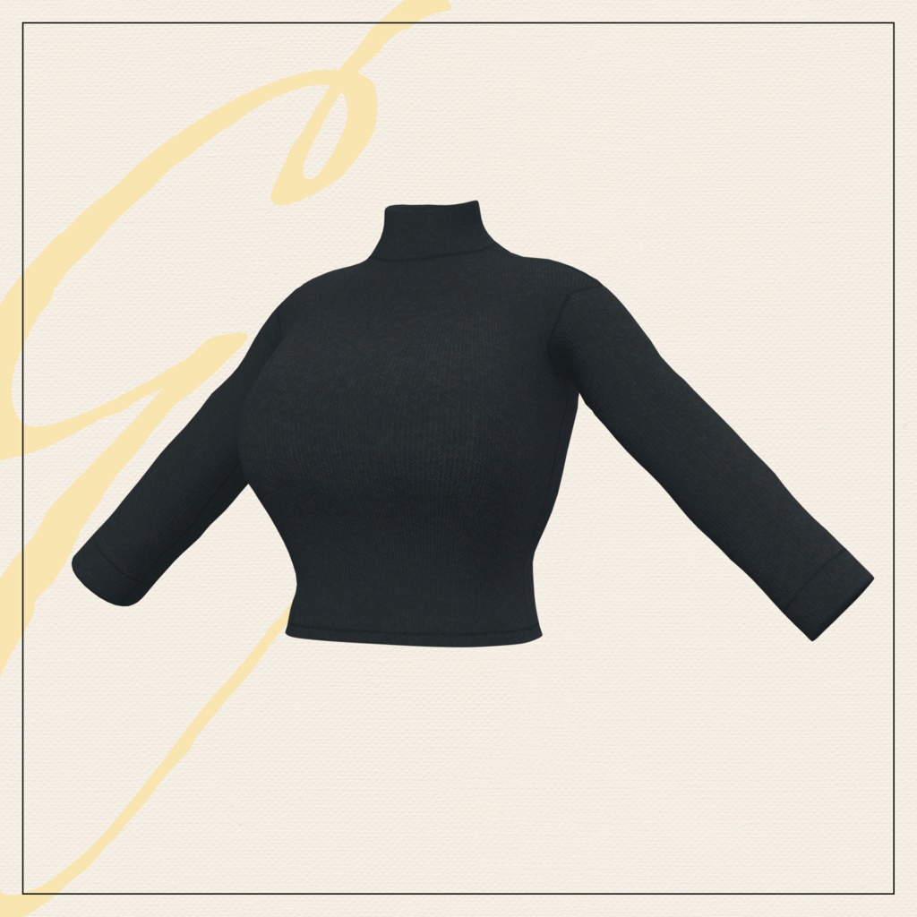 【セミ対応衣装】エボニータートルニット(インナー)【3D衣装】