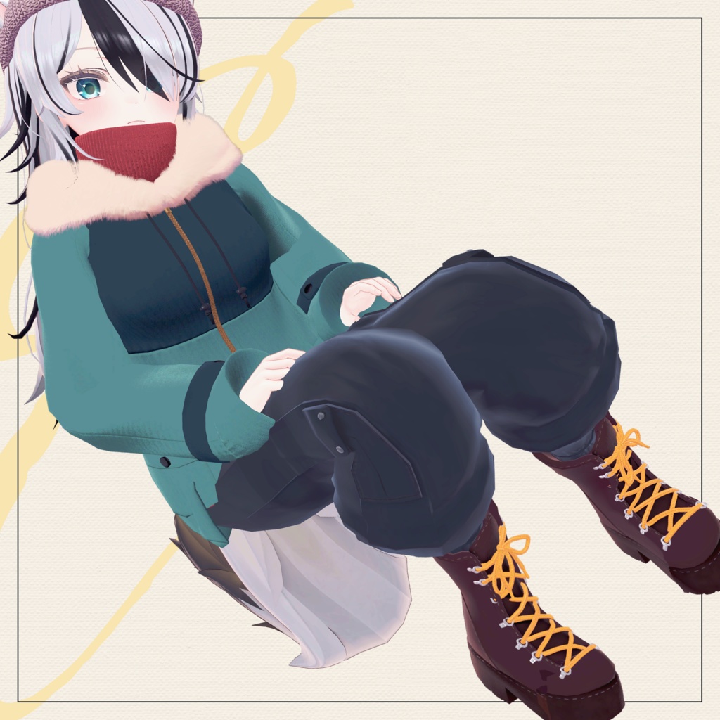 【セミ対応衣装】Winter_Snow_Down (アウター)【3D衣装】