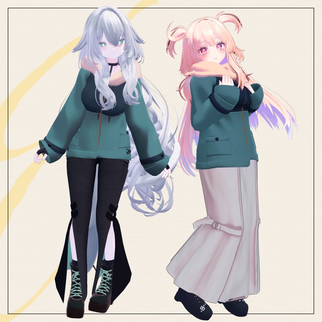 【セミ対応衣装】Winter_Snow_Down (アウター)【3D衣装】