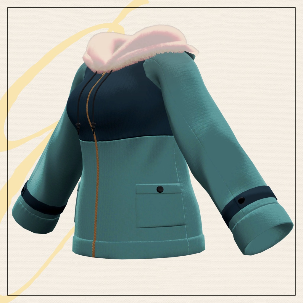 【セミ対応衣装】Winter_Snow_Down (アウター)【3D衣装】