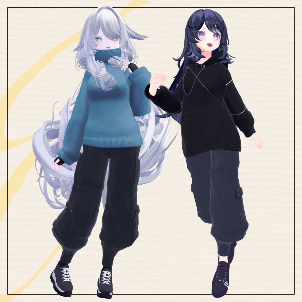 【セミ対応衣装】Winter_Snow_Down (ボトムス)【3D衣装】