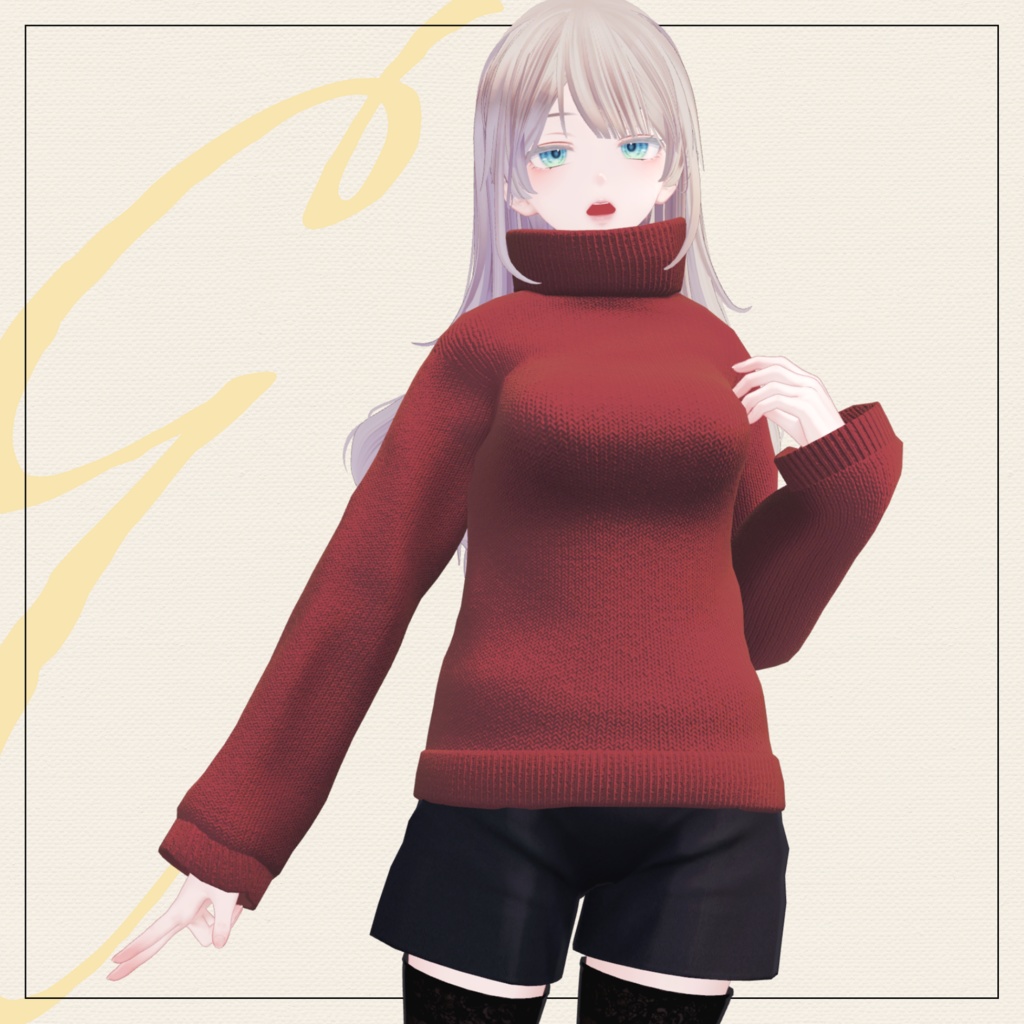 【セミ対応衣装】Winter_Snow_Down (インナー)【3D衣装】