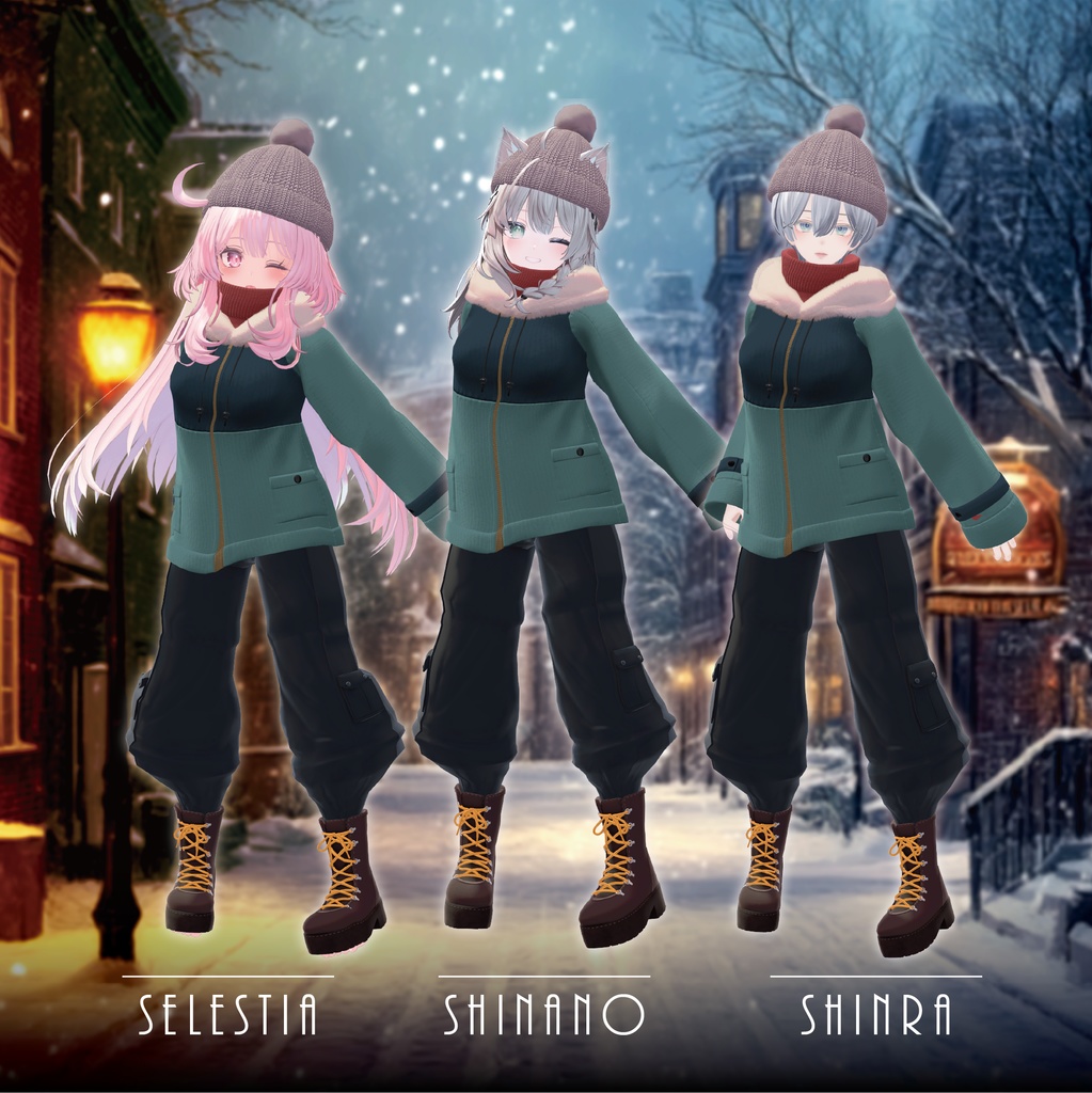 【セミ対応衣装】Winter_Snow_Down (セットアップ)【3D衣装】