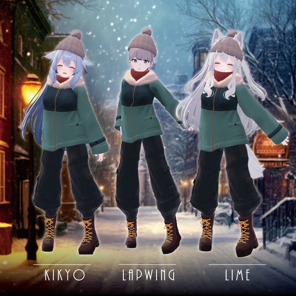 【セミ対応衣装】Winter_Snow_Down (セットアップ)【3D衣装】