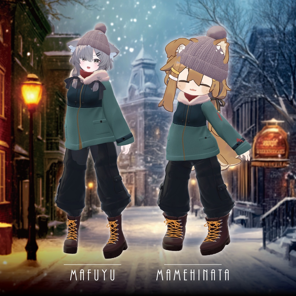 【セミ対応衣装】Winter_Snow_Down (セットアップ)【3D衣装】