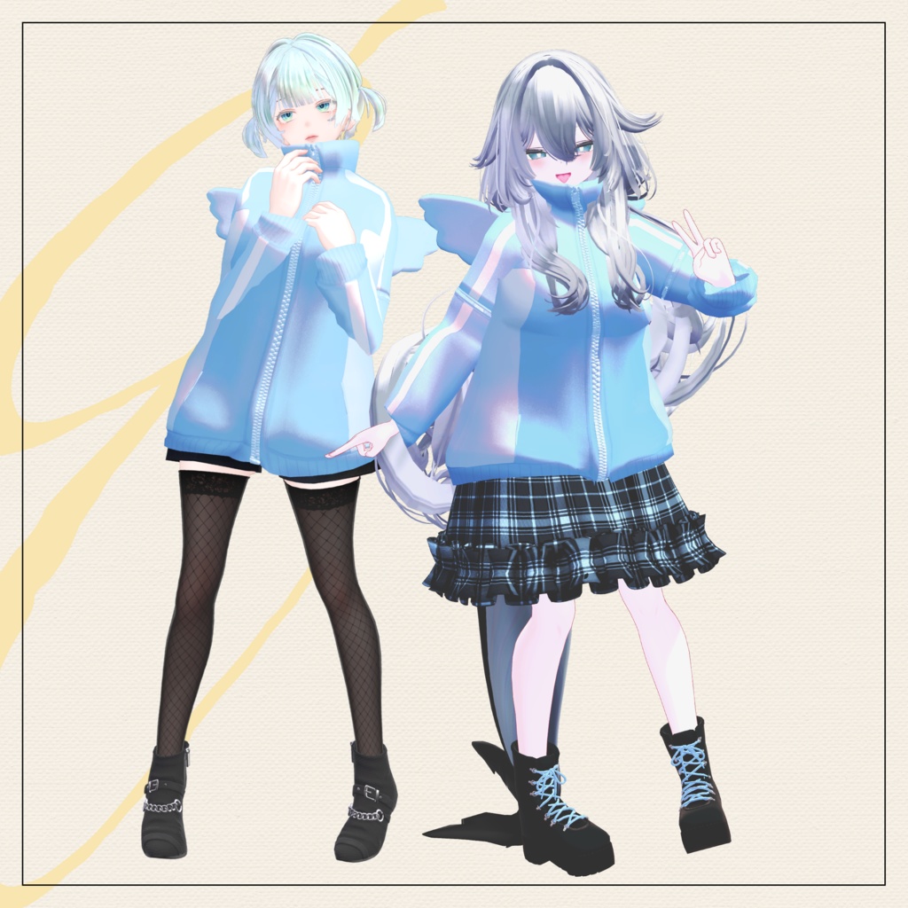 【セミ対応衣装】エンジェルウィングスウェット(アウター)【3D衣装】