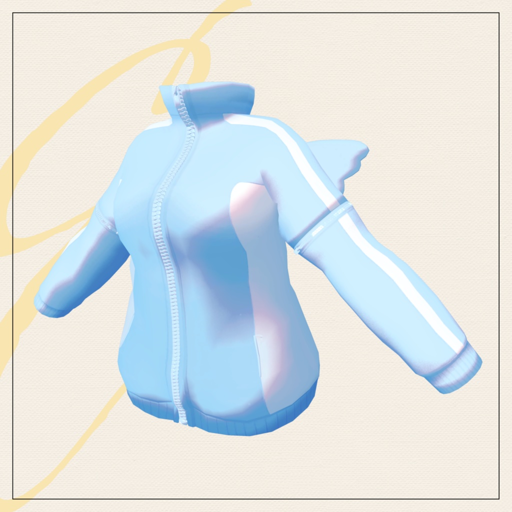 【セミ対応衣装】エンジェルウィングスウェット(アウター)【3D衣装】