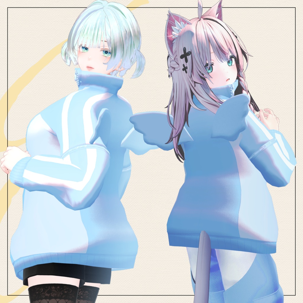 【セミ対応衣装】エンジェルウィングスウェット(アウター)【3D衣装】