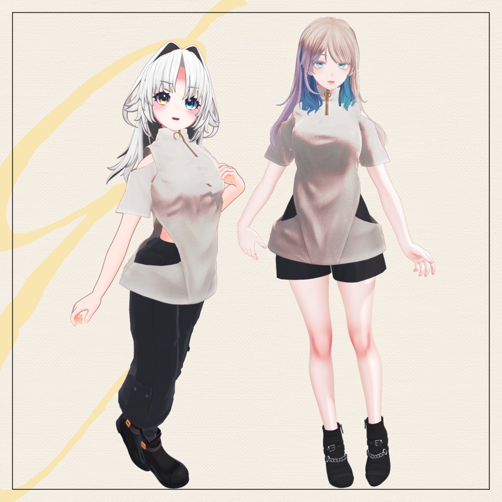 【セミ対応衣装】モダンカットアウトドレス(アウター)【3D衣装】