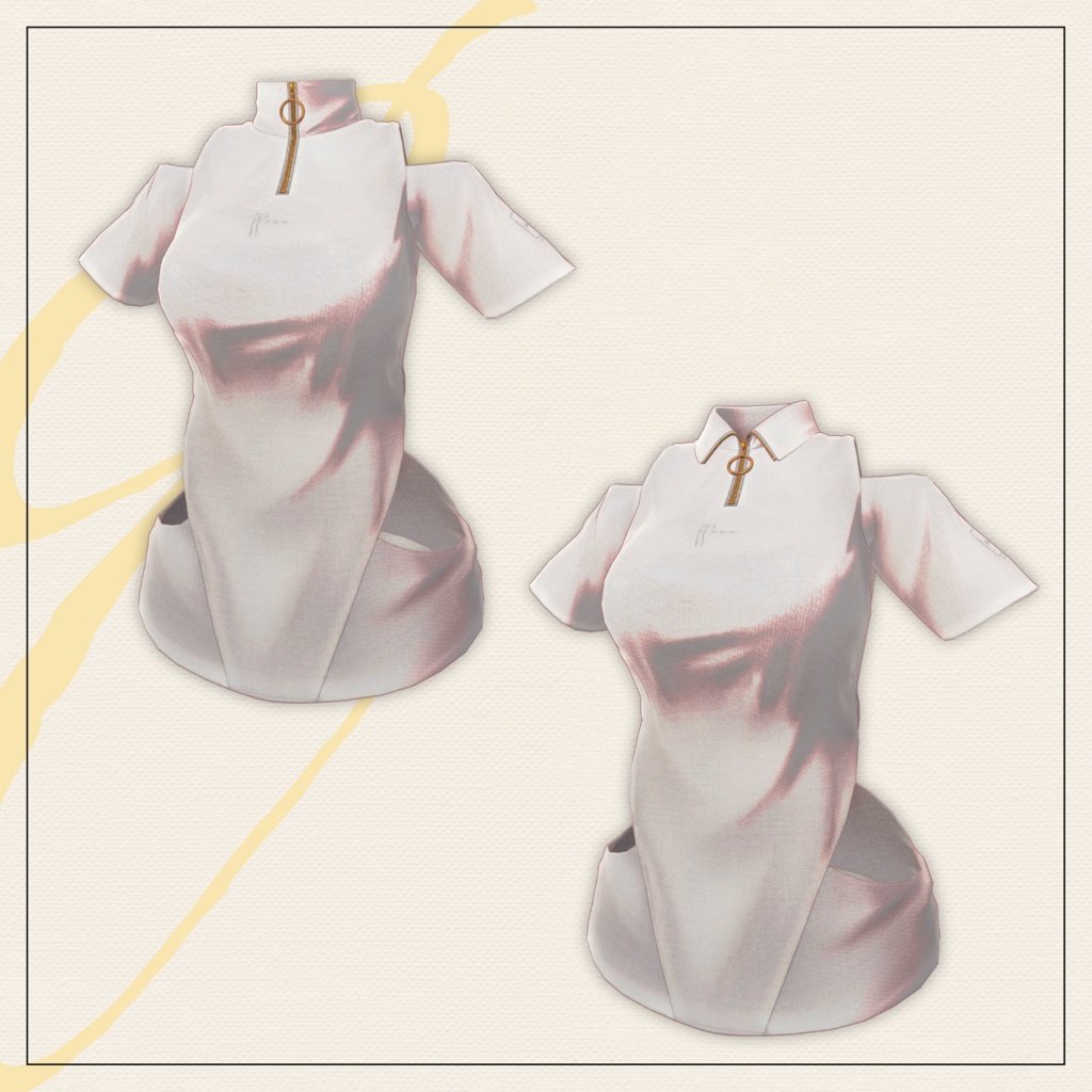 【セミ対応衣装】モダンカットアウトドレス(アウター)【3D衣装】