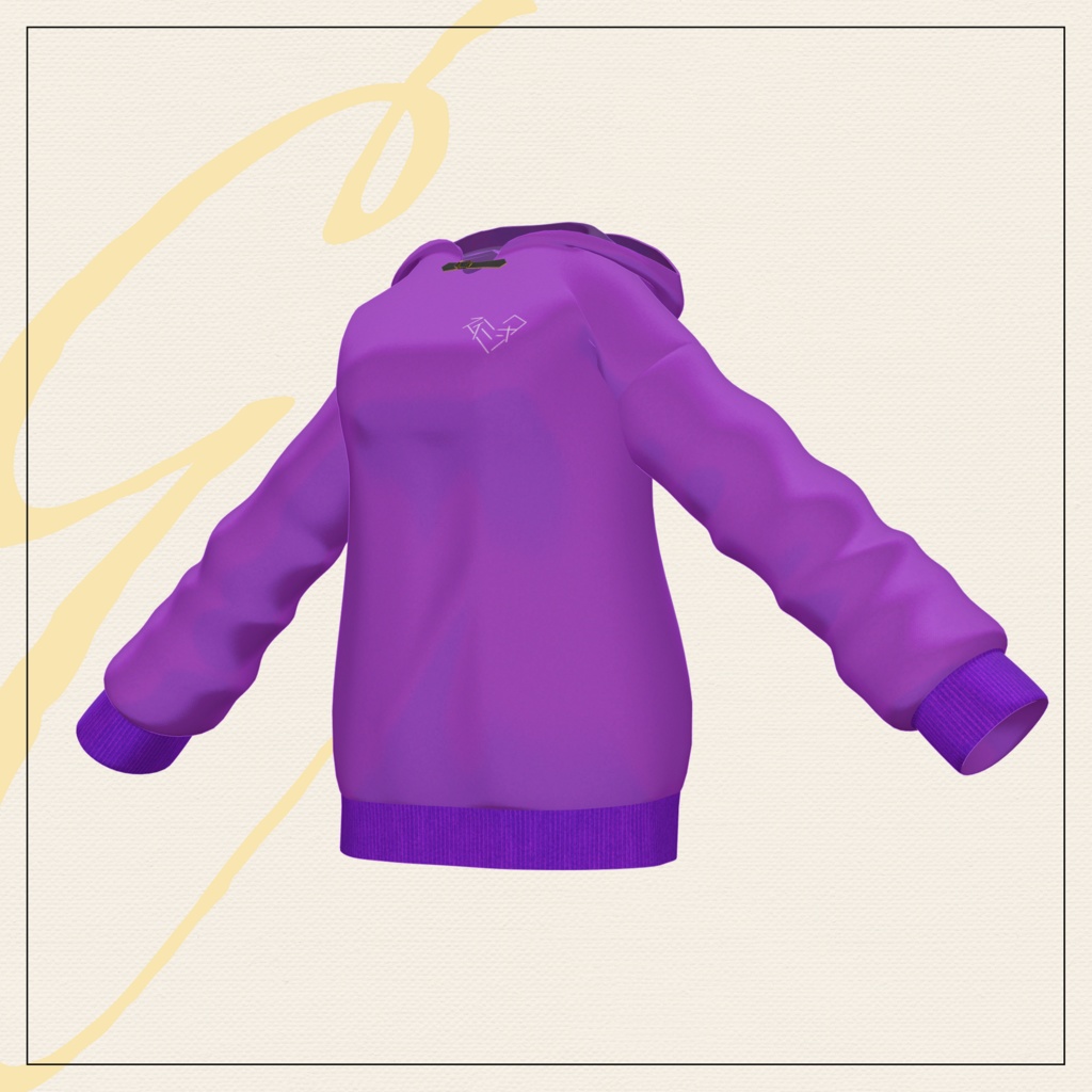 【セミ対応衣装】ツインテ専用フードパーカー【3D衣装】