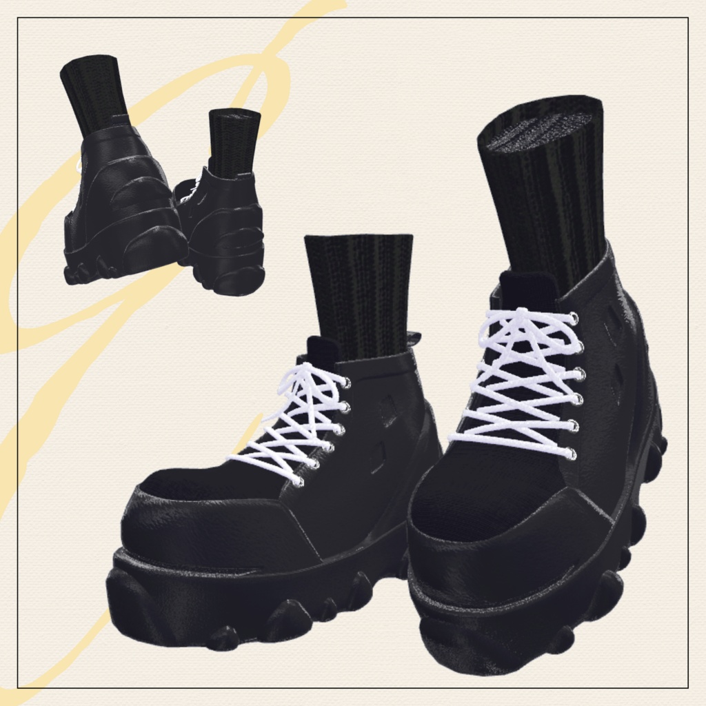 【セミ対応衣装】モノリスシューズ【3D衣装】