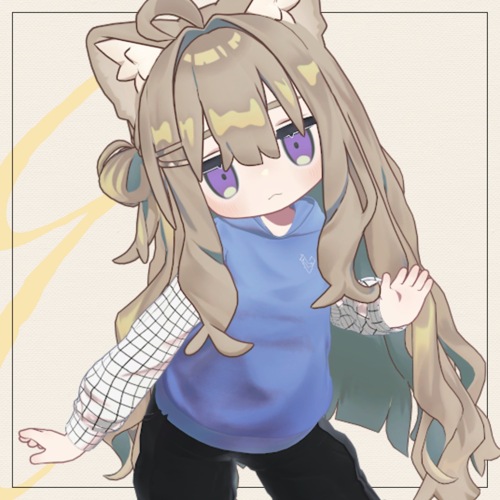 【セミ対応衣装】ウサミミパーカー(アウター)【3D衣装】