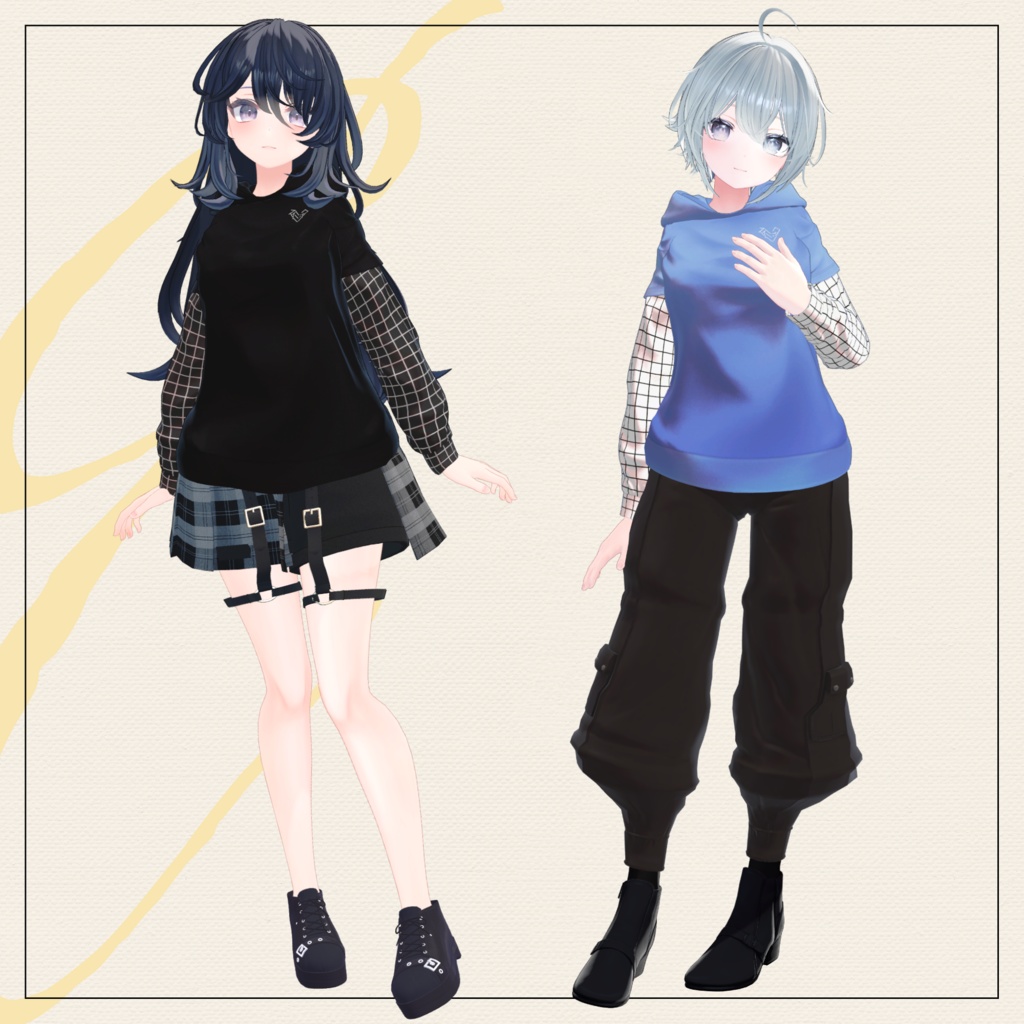 【セミ対応衣装】ウサミミパーカー(アウター)【3D衣装】