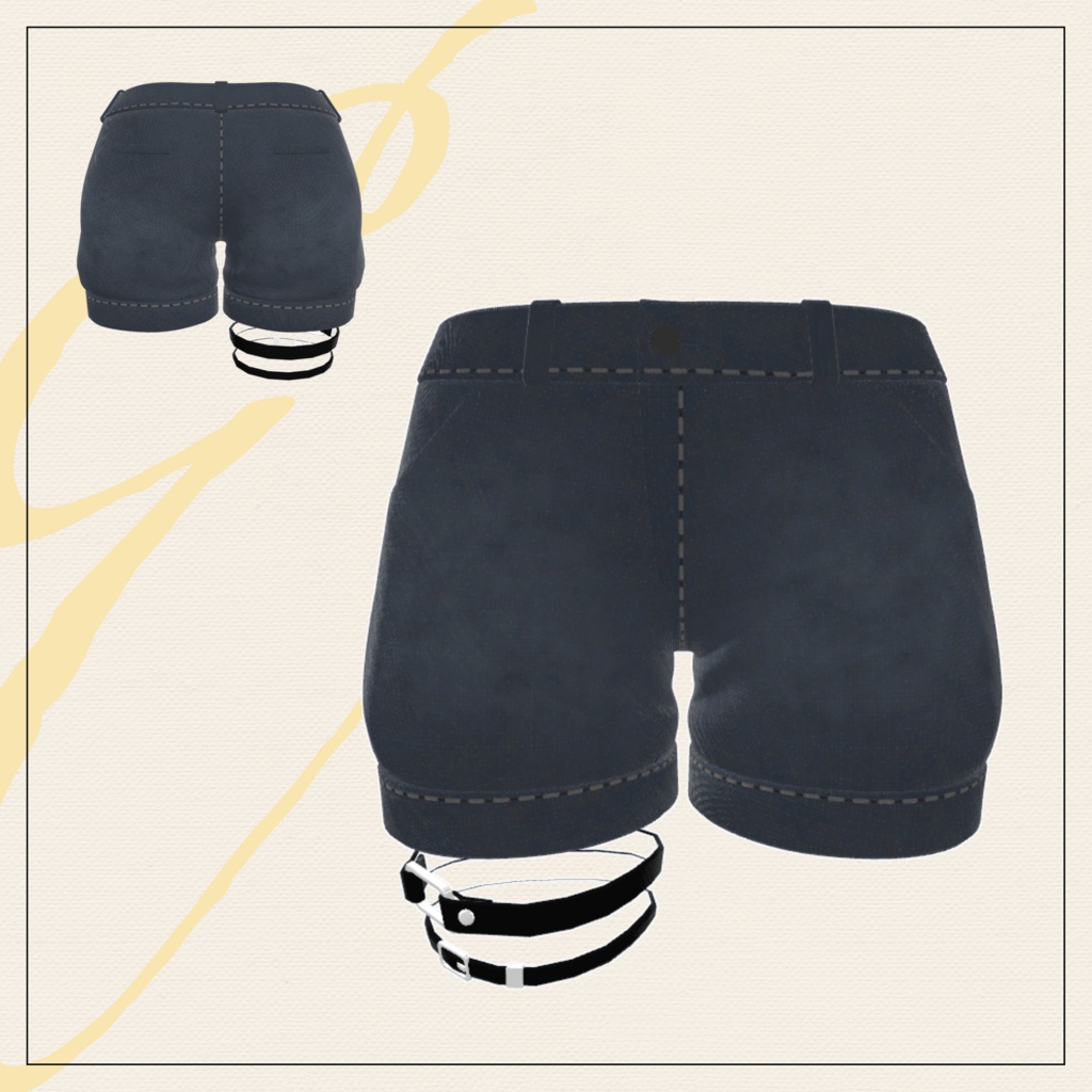 【セミ対応衣装】カジュアルモードショーツ【3D衣装】