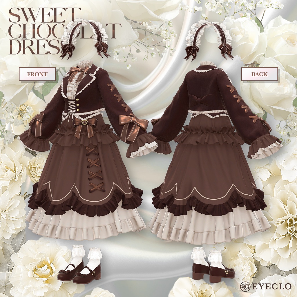 【12アバター対応】 SweetChocolatDress 【VRChat向け衣装モデル】