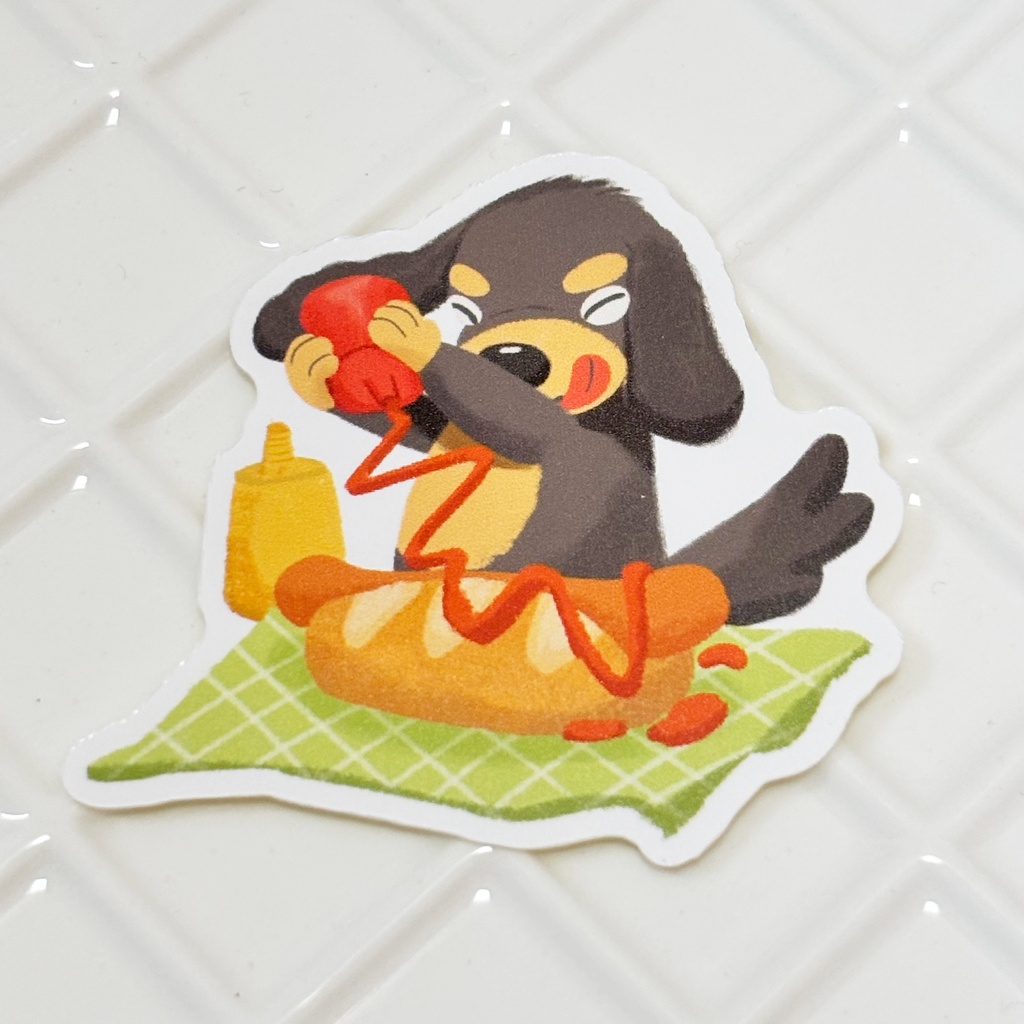 「わんことごはん」ステッカー