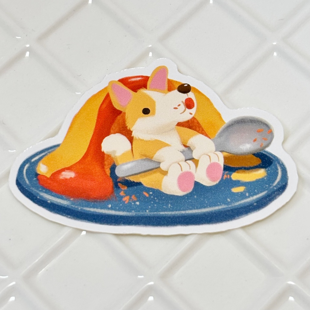 「わんことごはん」ステッカー